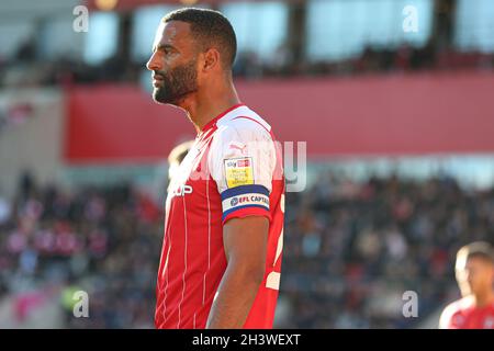 ROTHERHAM, REGNO UNITO. 30 OTTOBRE capitano di Rotherham Michael Ihiekwe (20) durante la partita della Sky Bet League 1 tra Rotherham United e Sunderland al New York Stadium di Rotherham sabato 30 Ottobre 2021. (Credit: Emily Moorby | MI News) Credit: MI News & Sport /Alamy Live News Foto Stock