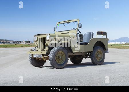 SABADELL, SPAGNA-12 APRILE 2021: Willys MB (Jeep) Foto Stock