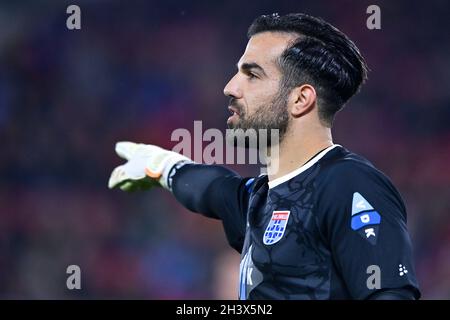 ALKMAAR, PAESI BASSI - OTTOBRE 30: Kostas Lamprou di PEC Zwolle durante la partita olandese Eredivie tra AZ e PEC Zwolle allo stadio AFAS il 30 Ottobre 2021 ad Alkmaar, Paesi Bassi (Foto di Patrick Goosen/Orange Pictures) Foto Stock