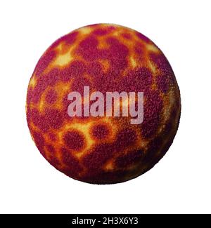 sfera pelosa, sfera di furry colorata isolata su sfondo bianco Foto Stock