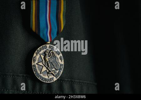 Antalya, Turchia 28 ottobre 2021: US Armed Forces Expeditionary Service Medal Foto Stock