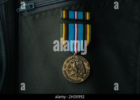 Antalya, Turchia 28 ottobre 2021: US Armed Forces Expeditionary Service Medal Foto Stock