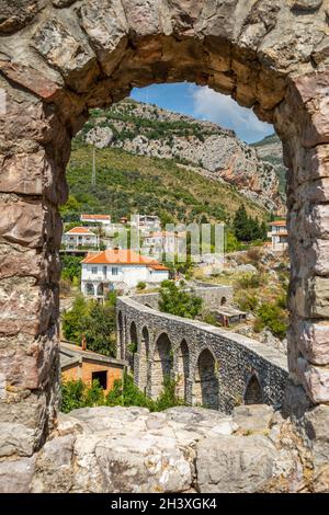 Vecchio acquedotto Bar, Bar, Montenegro Foto Stock