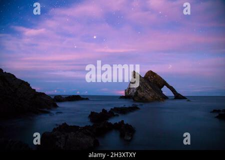 bow fiddle rock notte Foto Stock