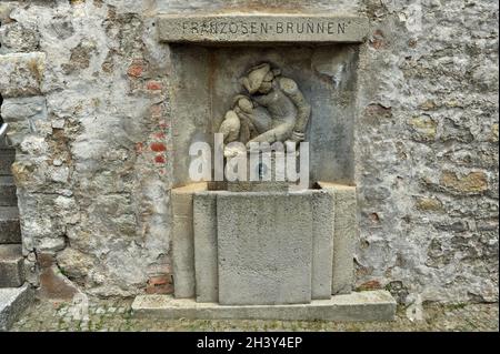 Fontana francese a Merseburg Foto Stock