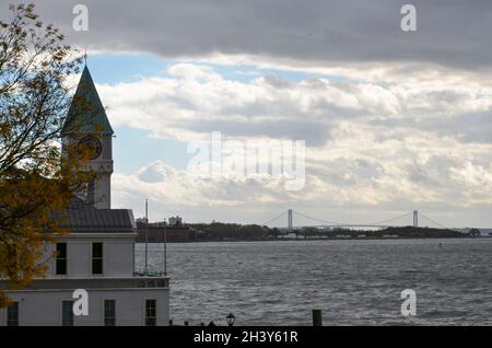 Molo A a Lower Manhattan. Foto Stock