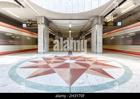 Stazione della metropolitana Stadtbahn Dortmund Westfalenhallen Foto Stock