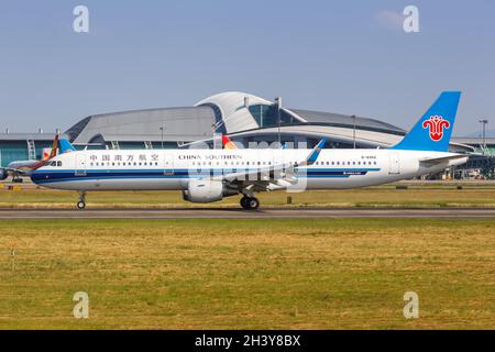 China Southern Airlines Airbus A321 Aircraft Guangzhou Airport in Cina Foto Stock