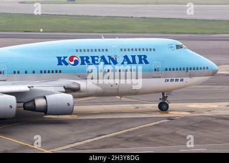 Korean Air Boeing 747-400 Aircraft Aeroporto Seoul Gimpo Foto Stock