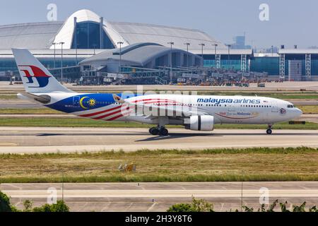 Malaysia Airlines Airbus A330-200 Aircraft Aeroporto di Guangzhou in Cina Foto Stock