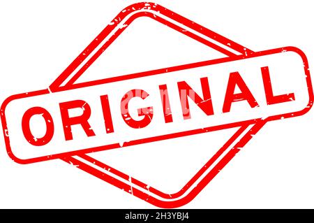 Grunge rosso originale parola gomma quadrato sigillo timbro su sfondo bianco Illustrazione Vettoriale