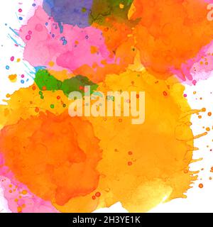 Sfondo astratto multicolore dipinto ad acquerello - Vector Foto Stock