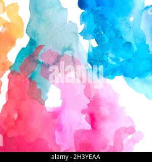 Sfondo astratto multicolore dipinto ad acquerello - Vector Foto Stock