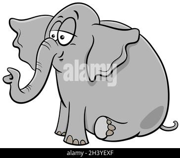 Carino bambino elefante animale personaggio illustrazione cartoon Foto Stock