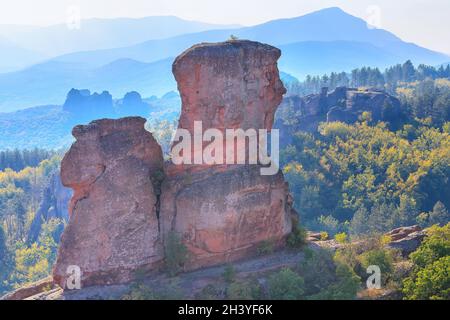 Rocce scogliera primo piano, Belogradchik, Bulgaria Foto Stock