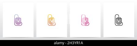 Tulipano Flower on Letter Logo Design L Illustrazione Vettoriale