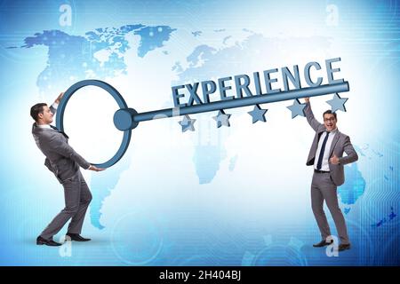 Concetto di esperienza e competenza con chiave Foto Stock