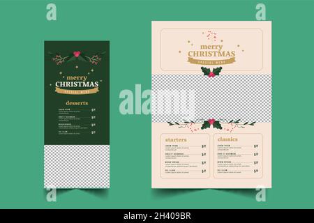 illustrazione del disegno vettoriale del modello del menu di natale Illustrazione Vettoriale