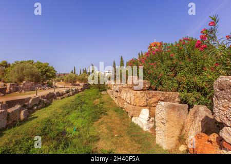 Resti dell'antica Kerameikos di Atene, Grecia Foto Stock