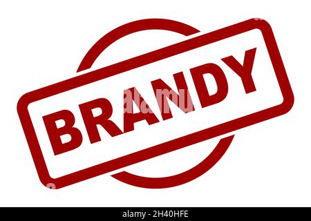 Un bollo di gomma di bevanda di alcool di Brandy su uno sfondo bianco Foto Stock