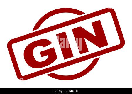 Un bollo di gomma di bevanda di alcool del gin su uno sfondo bianco Foto Stock