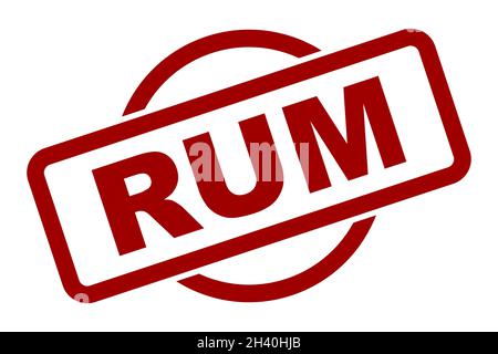 Un bollo di gomma di bevanda di alcool di rum su uno sfondo bianco Foto Stock