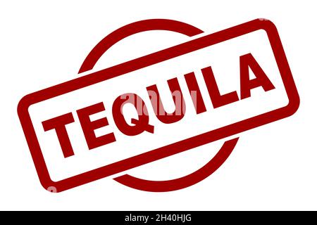 Un bollo di gomma di bevanda alcolica di Tequila su uno sfondo bianco Foto Stock