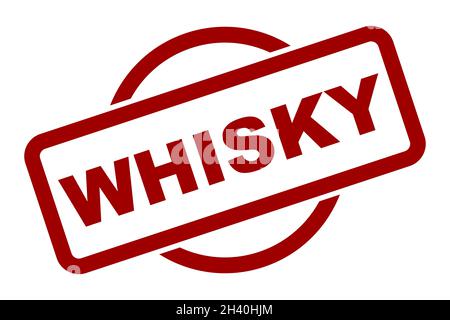 Una bevanda alcolica whisky bollo di gomma su uno sfondo bianco Foto Stock
