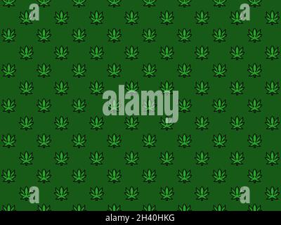 Pixel Cannabis foglia sfondo - senza cuciture ad alta risoluzione 4k pattern Foto Stock