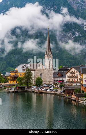 Chiesa parrocchiale di Hallstatt Foto Stock