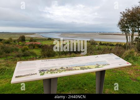 Panorama sur la baie près de la chapelle des Marins, Francia, Somme (80), Baie de Somme, Saint-Valery-sur-Somme. Foto Stock