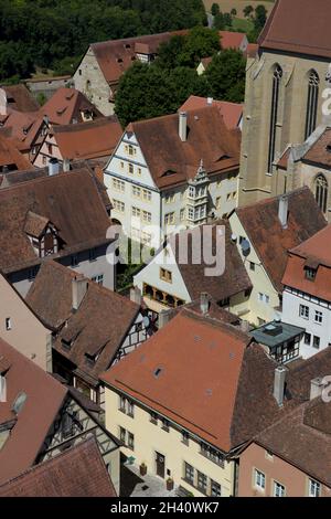 Case del borgo di Rothenburg ob der Tauber Foto Stock