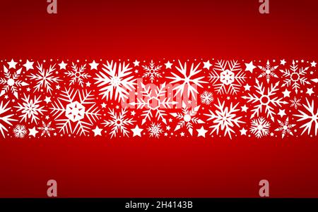 Fiocchi di neve disegno senza cuciture per decorazione Illustrazione Vettoriale