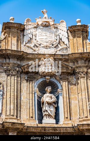 Quattro Canti a Palermo, Sicilia Foto Stock