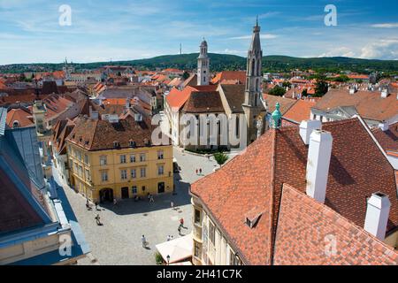 Piazza principale di Sopron Foto Stock