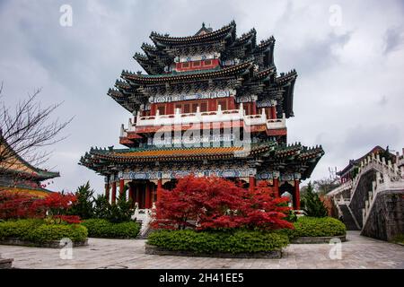 Tempio di Tianmenshan Foto Stock