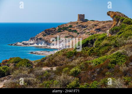 La costa vicino Bosa Foto Stock