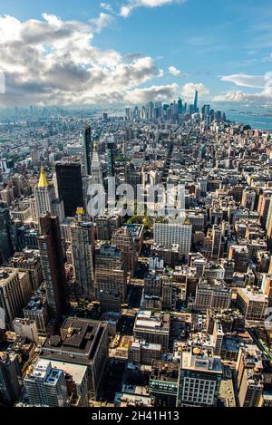 Grattacielo di Manhattan dall'Empire state Building, USA Foto Stock