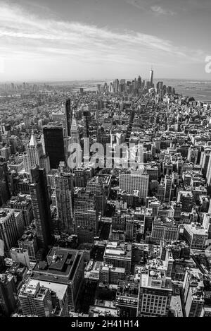 Grattacielo di Manhattan dall'Empire state Building, USA Foto Stock