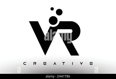 Design elegante con logo VR Letter. Icona lettera VR con illustrazione vettoriale di aspetto creativo Illustrazione Vettoriale
