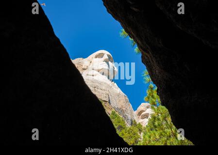 Famosi busti di presidenti a Mount Rushmore, USA Foto Stock