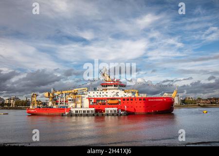 RRS Sir David Attenborough, Greenwich, Londra, Inghilterra, Regno Unito Foto Stock