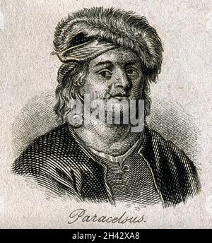 Hohenheim [Paracelsus]. Incisione della linea. Foto Stock