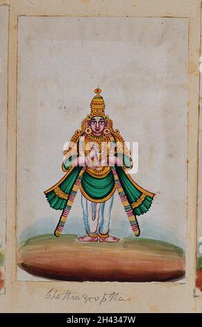 Chandragupta (?). Pittura gouache di un artista indiano. Foto Stock