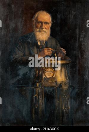 William Thomson, Lord Kelvin (1824-1907), fisico. Dipinto ad olio di Harry Herman Salomon dopo una fotografia. Foto Stock