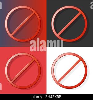 Round No Symbol - Illustrazione come file EPS 10 Illustrazione Vettoriale