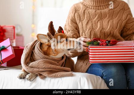 Corgi Gonna Per Albero Di Natale A Quadri - 91 Cm - Base Decorativa Per Albero - Fodera Per Festa