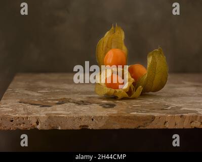Cibo Still-life Capo Gooseberry (Physalis peruviana) Foto Stock