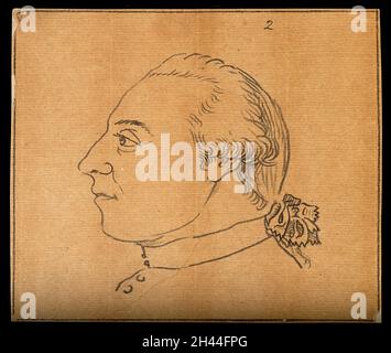 Profilo di un uomo ritenuto da Lavater essere buono e dolce. Disegno, c.. 1793. Foto Stock