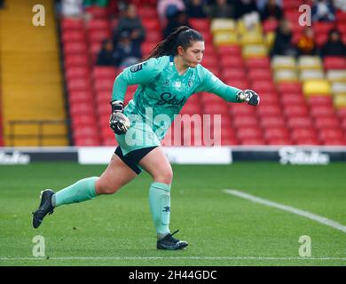 Watford, Regno Unito. 31 ottobre 2021. DAGENHAM, INGHILTERRA - OTTOBRE 31: Georgia Ferguson of Watford Ladies durante il Barclays fa Women's Championship match tra Watford e Crystal Palace al Vicarage Road Stadium di Watford il 31 Ottobre 2021 Credit: Action Foto Sport/Alamy Live News Foto Stock